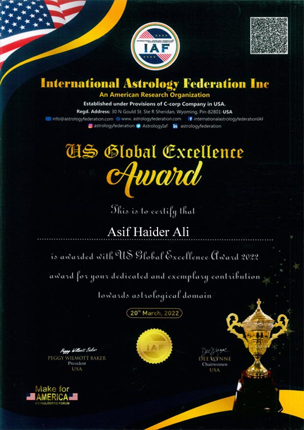 Asif Haider Ali award